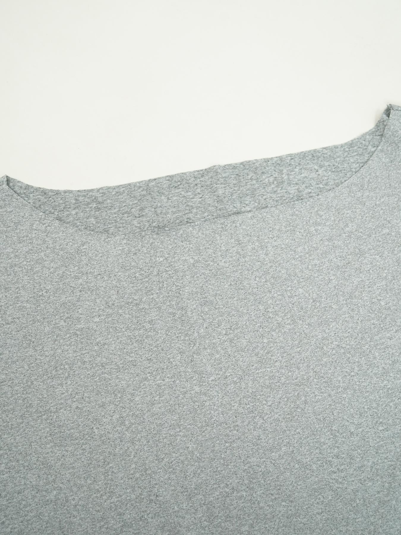 Women's Solid Asymmetrical Neck Tee, Casual Loose  T-shirt for Daily Wear, Ladies Clothes for All Seasons, Top