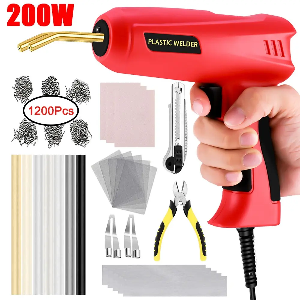 200w Plastic Welder Machine, Two-In-One Plastic Welding Kit, Car Bumper Fender Repair Tool, Includes Plastic Weld Rods, Us Standard