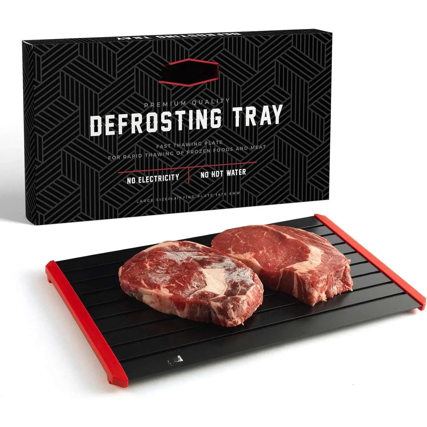 Defrosting Tray for Frozen Meat | 14” Large-Size | Aluminium Plate for ing Frozen  |  ing Process | No Microwaves, No Cold/Warm Water Required |