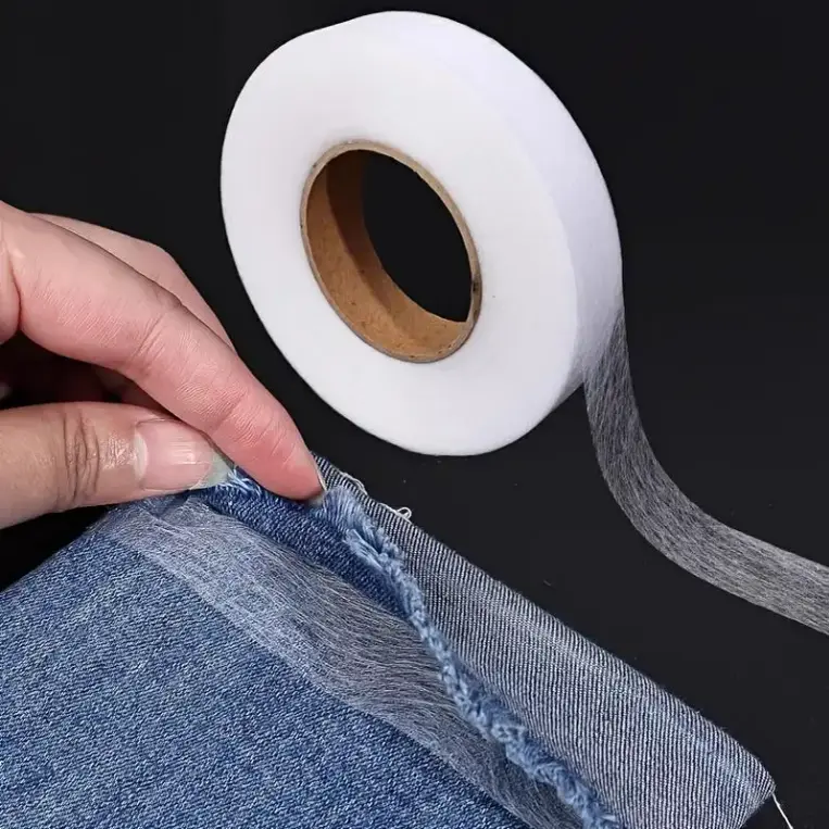 [Buy 1 Get 1 Free] Iron-On No-Sew Hemming Tape with Double-Side Glue, 0.59in Width 197in Length White Fabric Adhesive, Hem Pants Tool for Laundry & Home Supplies, 197 In