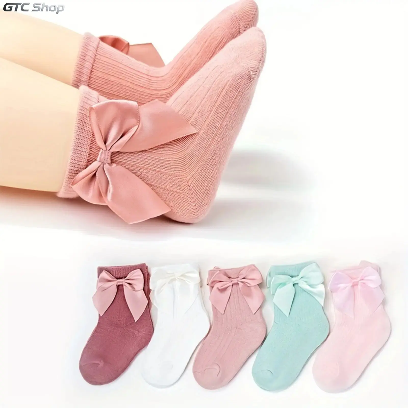 5 Pairs Bow Decor Ankle Socks Set, All Season Soft Breathable Elastic Casual Footwear, Cute Decorative Low Cut Socks for Women, Versatile Daily Wear Accessory for Street Outfits Home Leisure & Everyday Matching