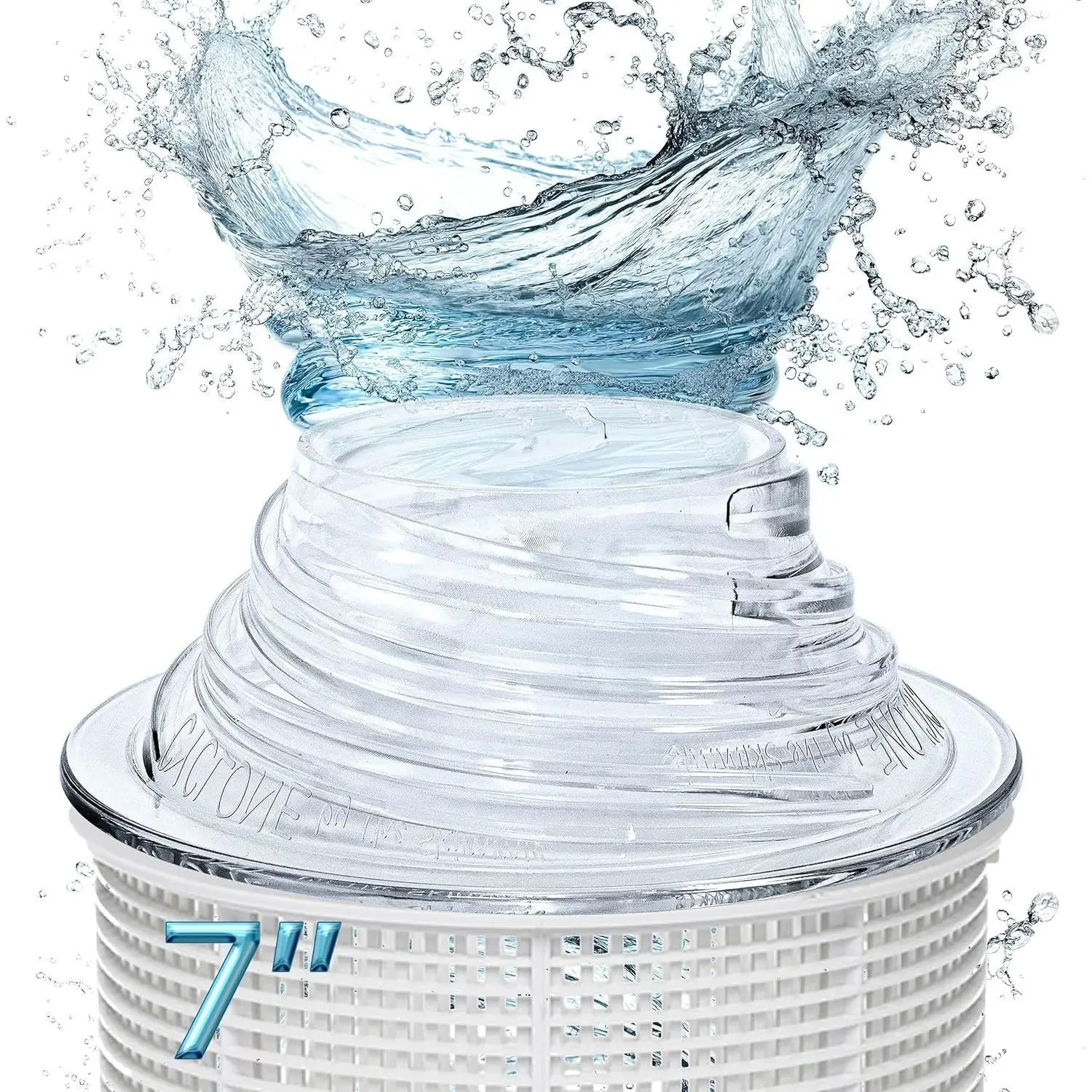 Cyclone (Skimmer Basket NOT Included) - Turbocharges Pool Skimmer Water Flow - Improves Pool Surface Cleaning & Debris Removal - 7" Funnel Design Works with Any Pool Water Level