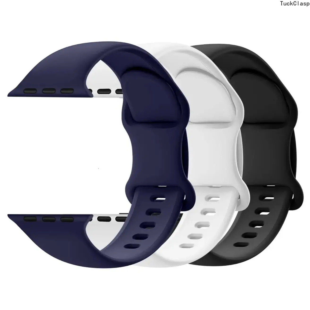 2026 New 3-Pack Silicone Sport Strap for Apple Watch S11/s10/s9/s8/s7/s6/s5/s4/s3/s2/s1/se, Classic Design, Fits 40mm-49mm, Unisex, Gift Idea