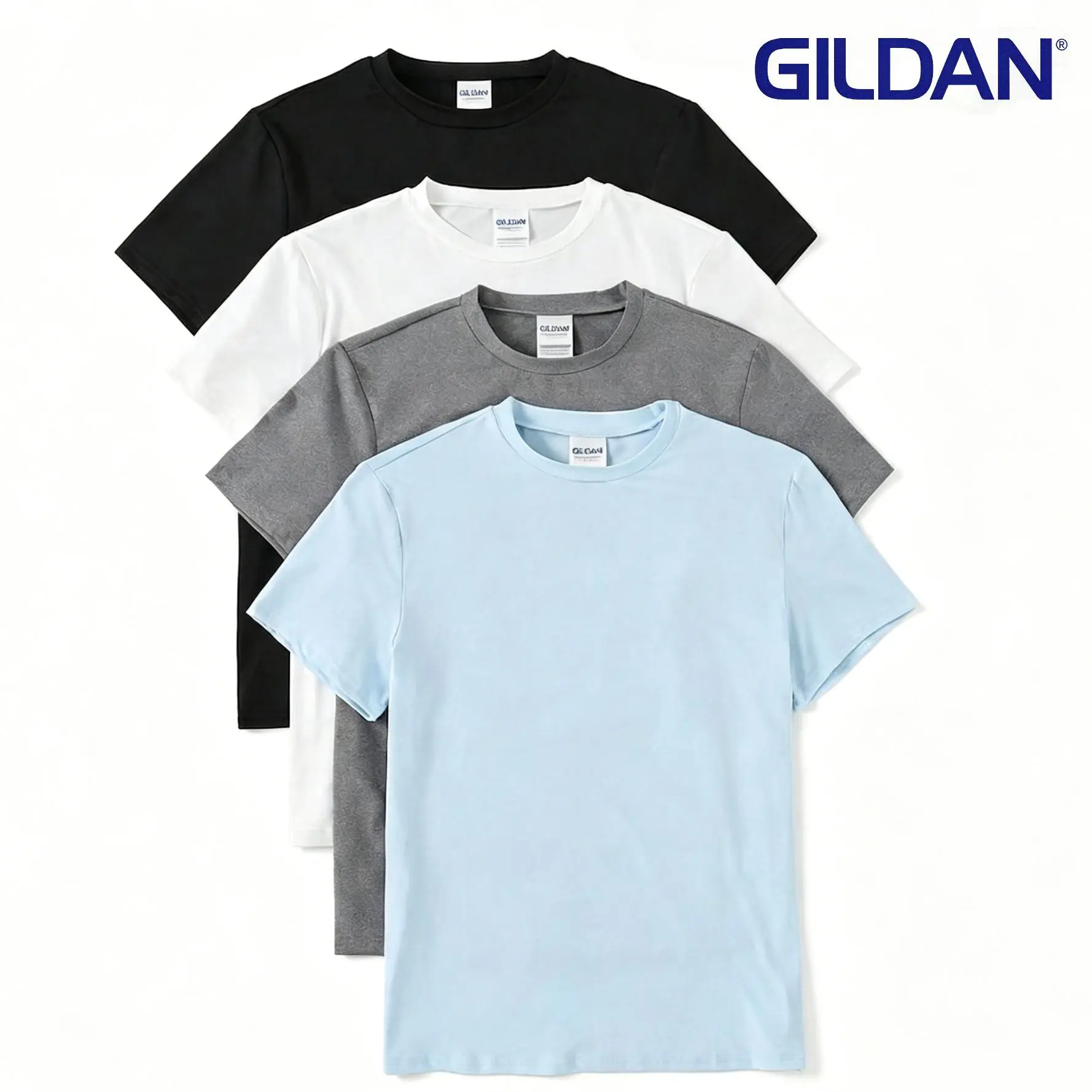 Gildan Kids' Tees, 4-Pack Solid Color Crewneck Short-Sleeve, Ultra Soft Basic Lightweight Cotton Fabric, Tag-Free Daily Essentials, Basic Lightweight Tee, Cotton Fabric Tee