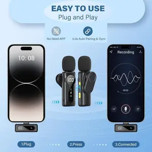 Mini Pro Wireless Lavalier Microphone for iPhone, iPad, Android | Intelligent Noise Cancelling, Magnetic Rotating Clip, Long Battery Life | Ideal for Video Recording, Vlogging, Teaching, Interviews, Podcasts