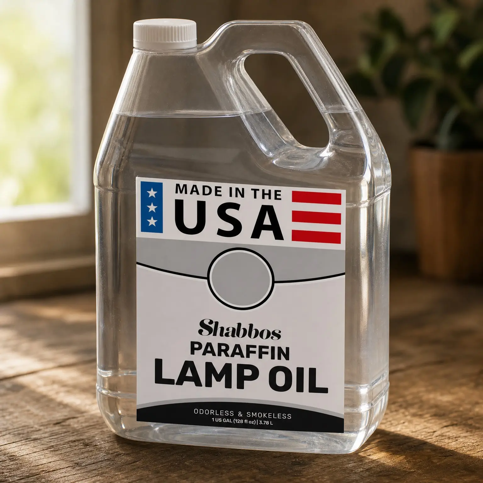 1 Gallon Paraffin Lamp Oil - Clear Smokeless, Odorless, Clean Burning Fuel for Indoor and Outdoor Use - Shabbos Lamp OilGift