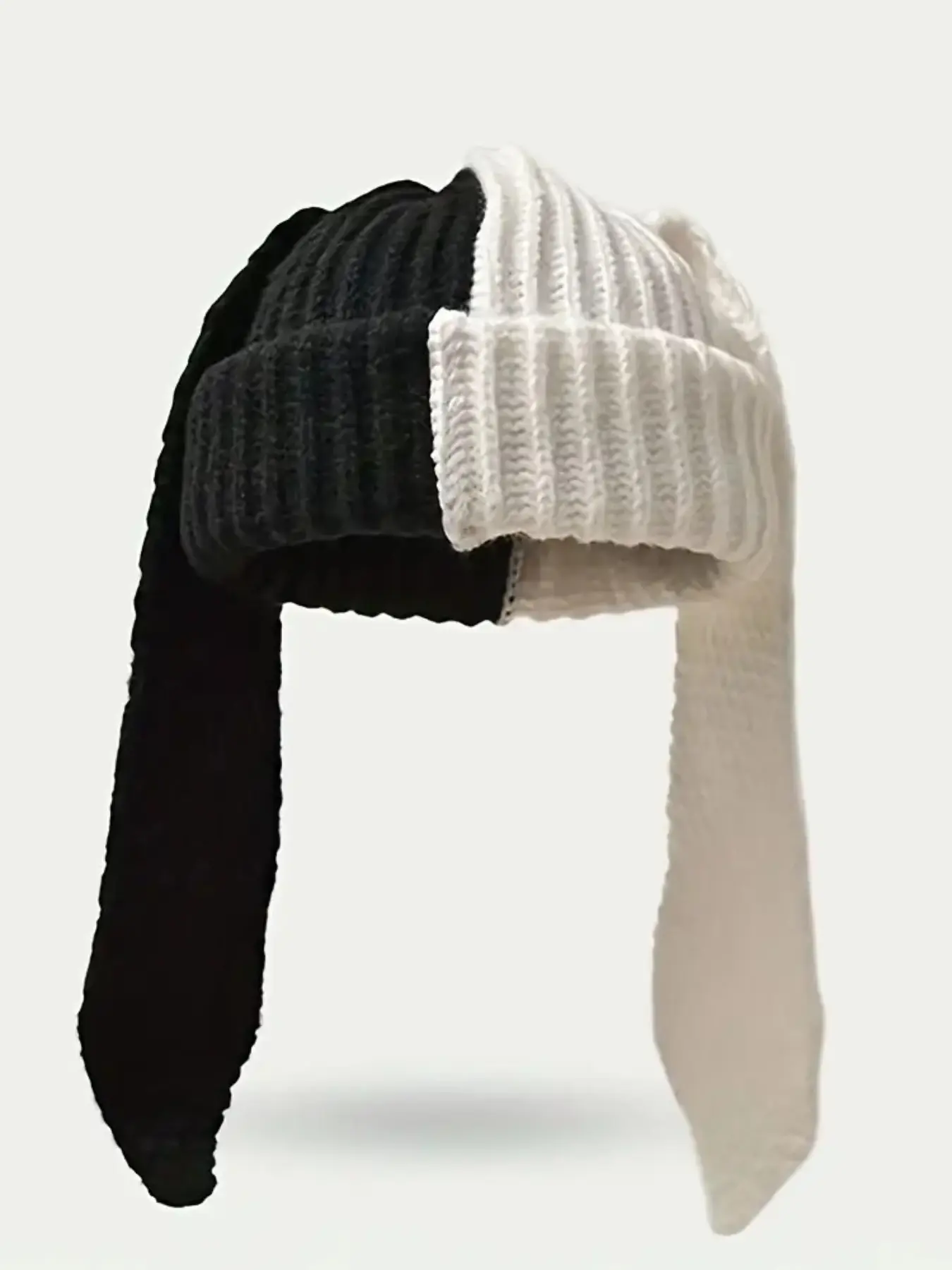 Women's Elastic Bunny Ear Hat, Large Head Circumference, Breathable Winter Hat, Halloween & Role Play, Adjustable Drawstring, Cute Cartoon Theme