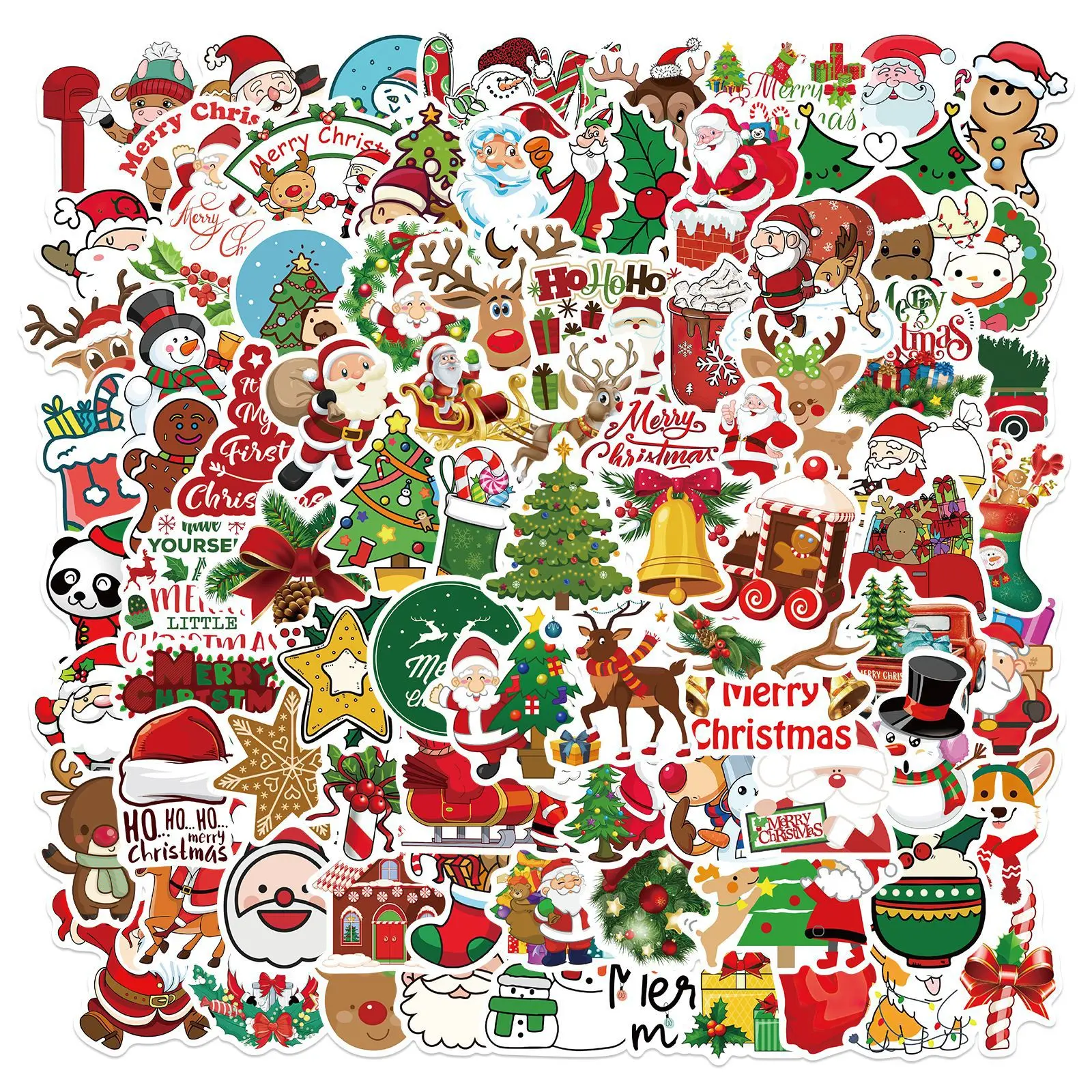 100pcs Faith-based Christmas Sticker Collection Featuring Positive Messages—perfect for Scrapbooks, Journals, Laptops, Water Bottles, Cars, and Gifts.
