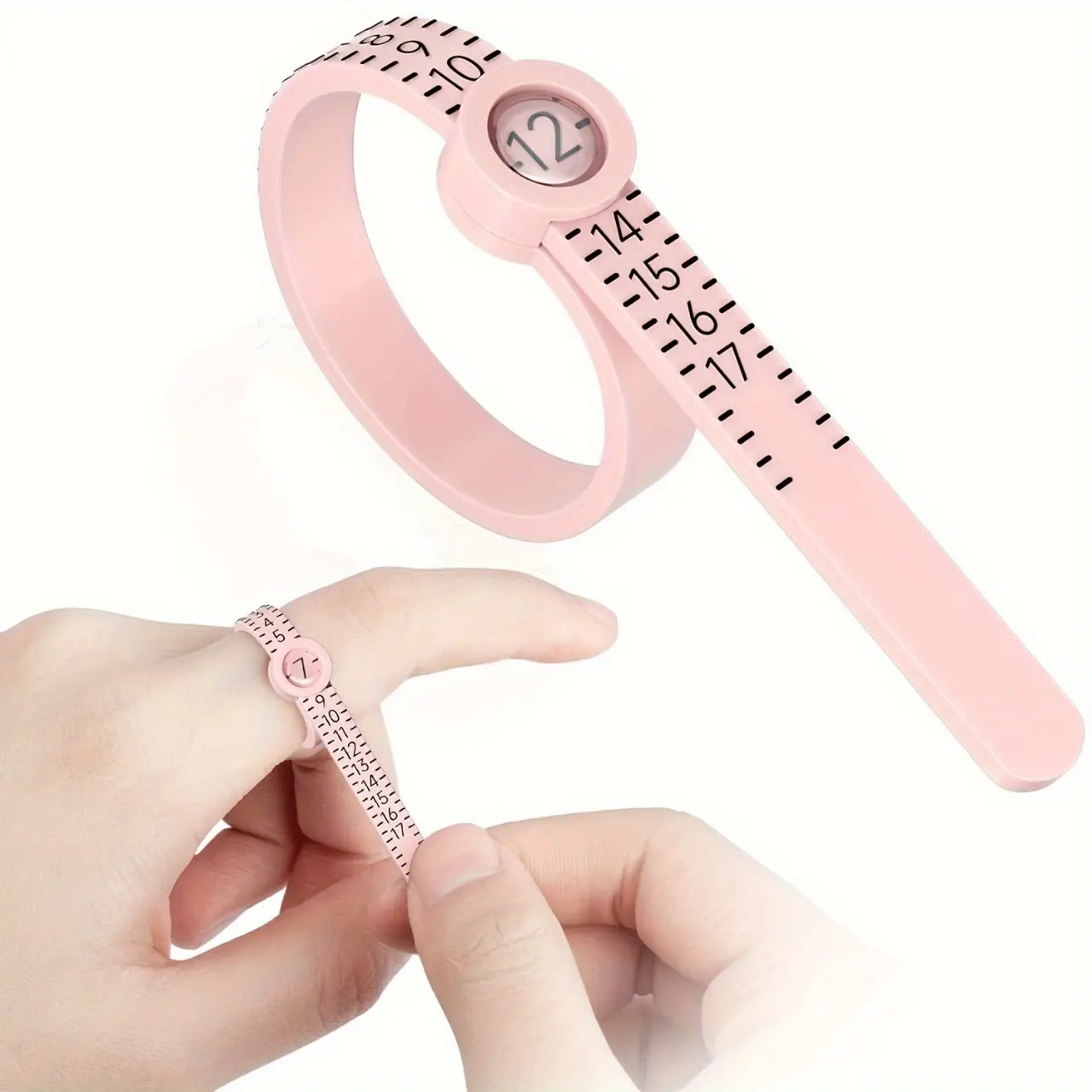 Unisex Finger Sizer Measuring Tool with Magnifying Lens - Portable Flexible Ring Size Gauge Tape for US Sizing, Home Use Jewelry Measurement Tool (Sports & Outdoor Protective Gear Accessory)