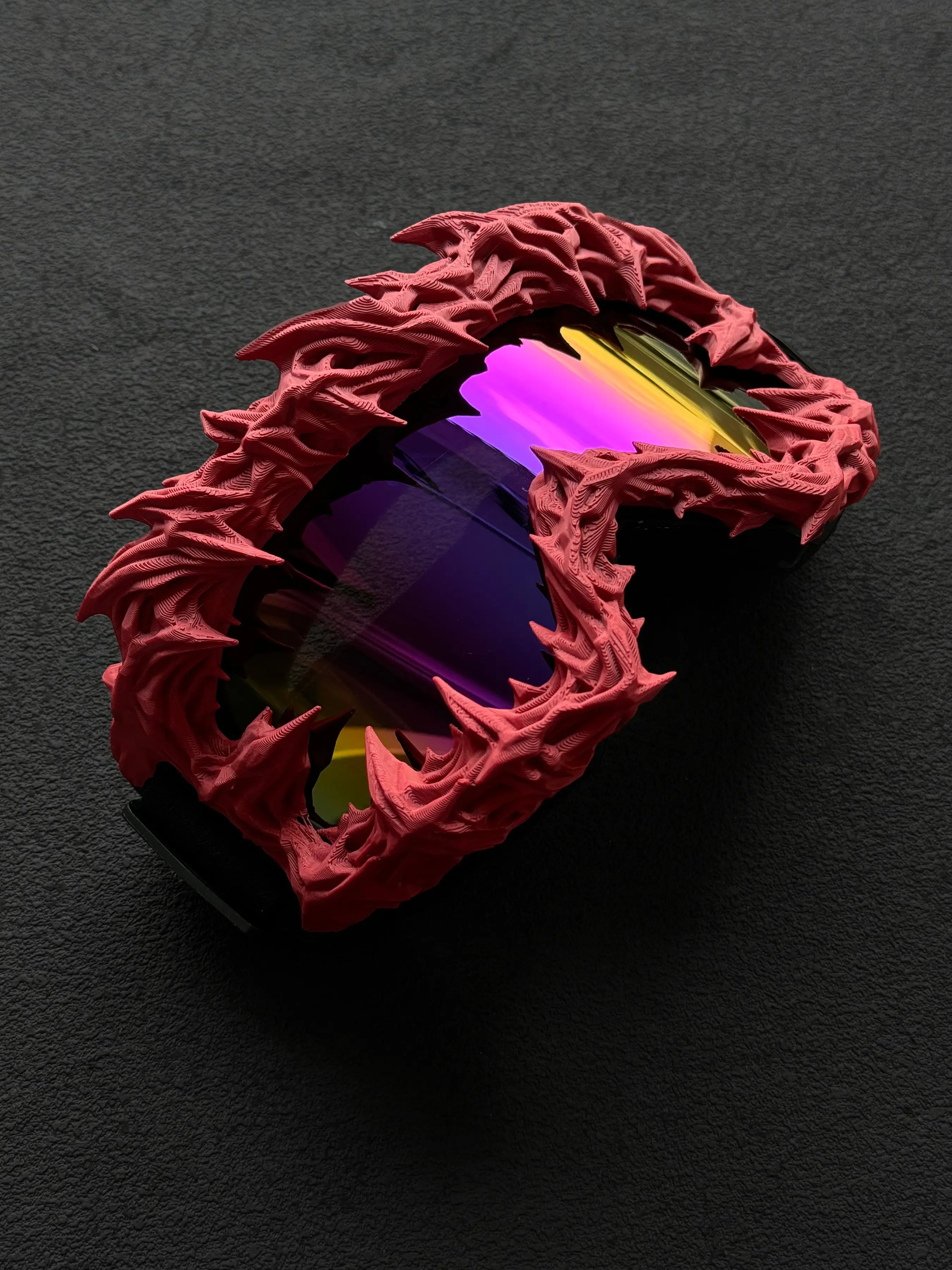 Punk Halloween Decorative Lens Goggles, Dragon Scale Bone Spike Design, Cyberpunk Future Style, Perfect for Cosplay and Party Accessories
