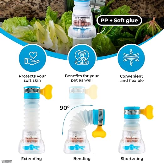 Faucet Filter Set - Water Faucet Extenders 360 Rotating,Adjustable Water Purifier for Sink (0.83 x 2.6 x 1.85),Easy to Install and Store, Reduce Water Waste, Good for Kitchen and Bathroom