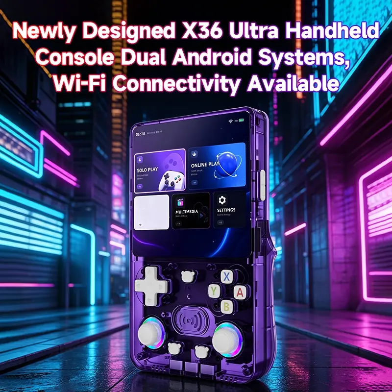 R36ULTRA retro video handheld gaming console can connect to WiFi to watch videos, Android system, 4.2-inch IPS screen, 3500 mAh battery, with a variety of retro games, suitable for Christmas, Thanksgiving, holiday gifts.