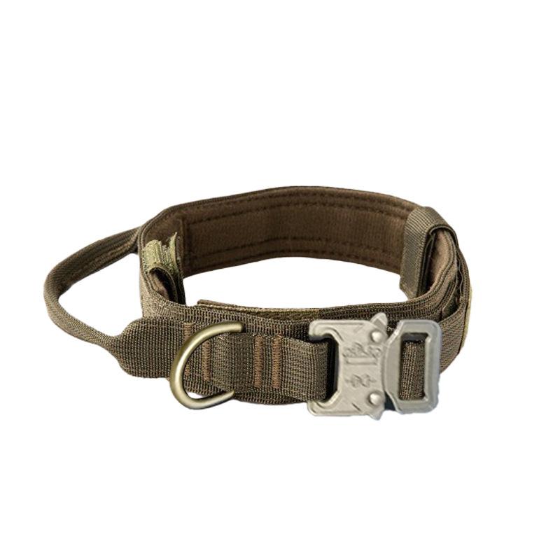 Tactical Dog Collar with Quick-Release Metal Buckle & Control Handle, Military-Grade Durable Nylon, Adjustable for Medium & Large Dogs, Camo Training Collar for German Shepherd, Pitbull, Rottweiler, Ideal for Walking, Hiking & Outdoor Training