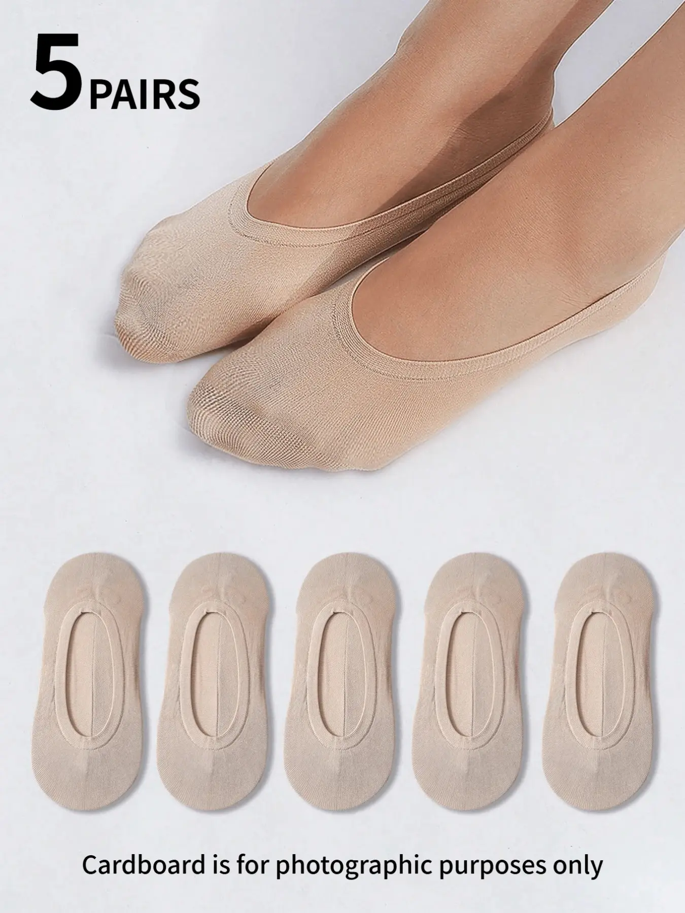 5/30 Women's Double-Layered Invisible Socks, Minimalist Socks, Ankle Socks, Knee-Highs, Mid-Calf Socks, Everyday Casual Socks, Ultra-Thin Breathable Low-Cut Lined Socks, Non-Slip Seamless Socks for Low-Cut Shoes, Skin-Tone