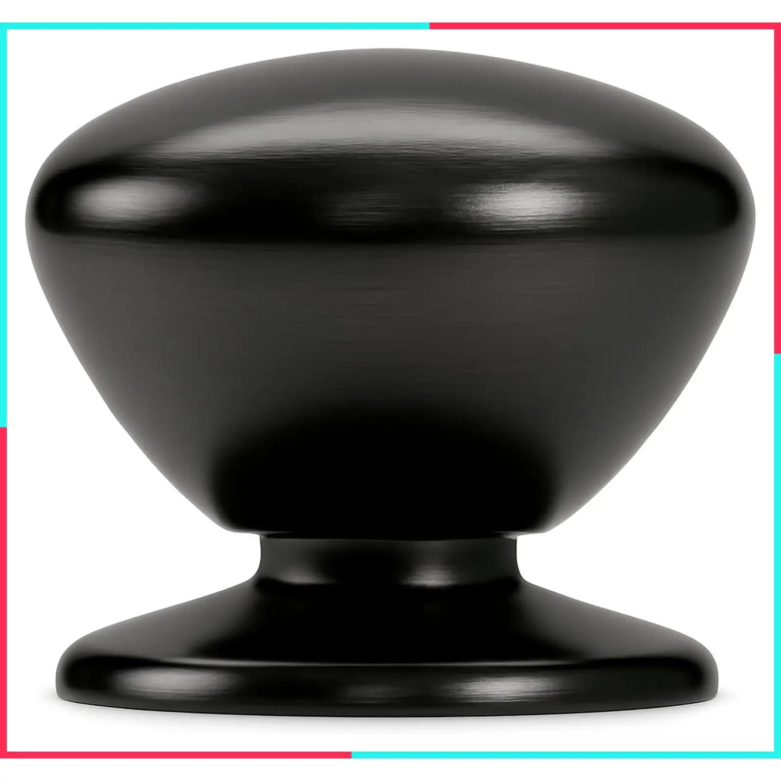2-Pack Matte Black 1.6" Large Bifold Closet Door Knobs with Wide Base