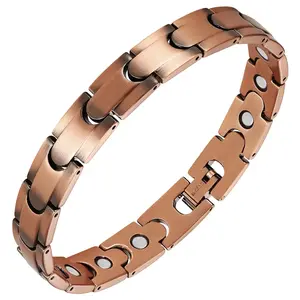 Unisex Copper Magnetic Bracelet, Adjustable Slider Link Bracelet, Minimalist Fashion Jewelry Accessory