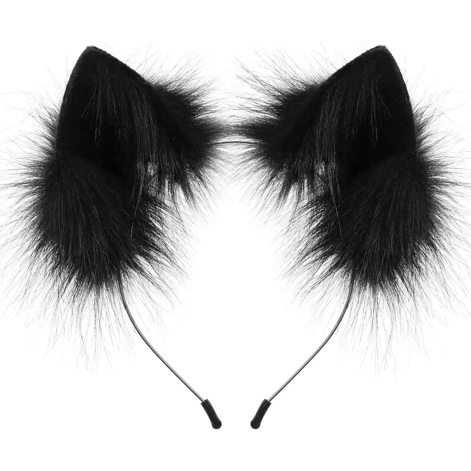Mylleure Faux Fur Animal Ears Headband - Comfortable, Adjustable Fit Grunge Anime-Inspired Accessory for Halloween, Festival Cosplay (Fox, Wolf Costume Addition)
