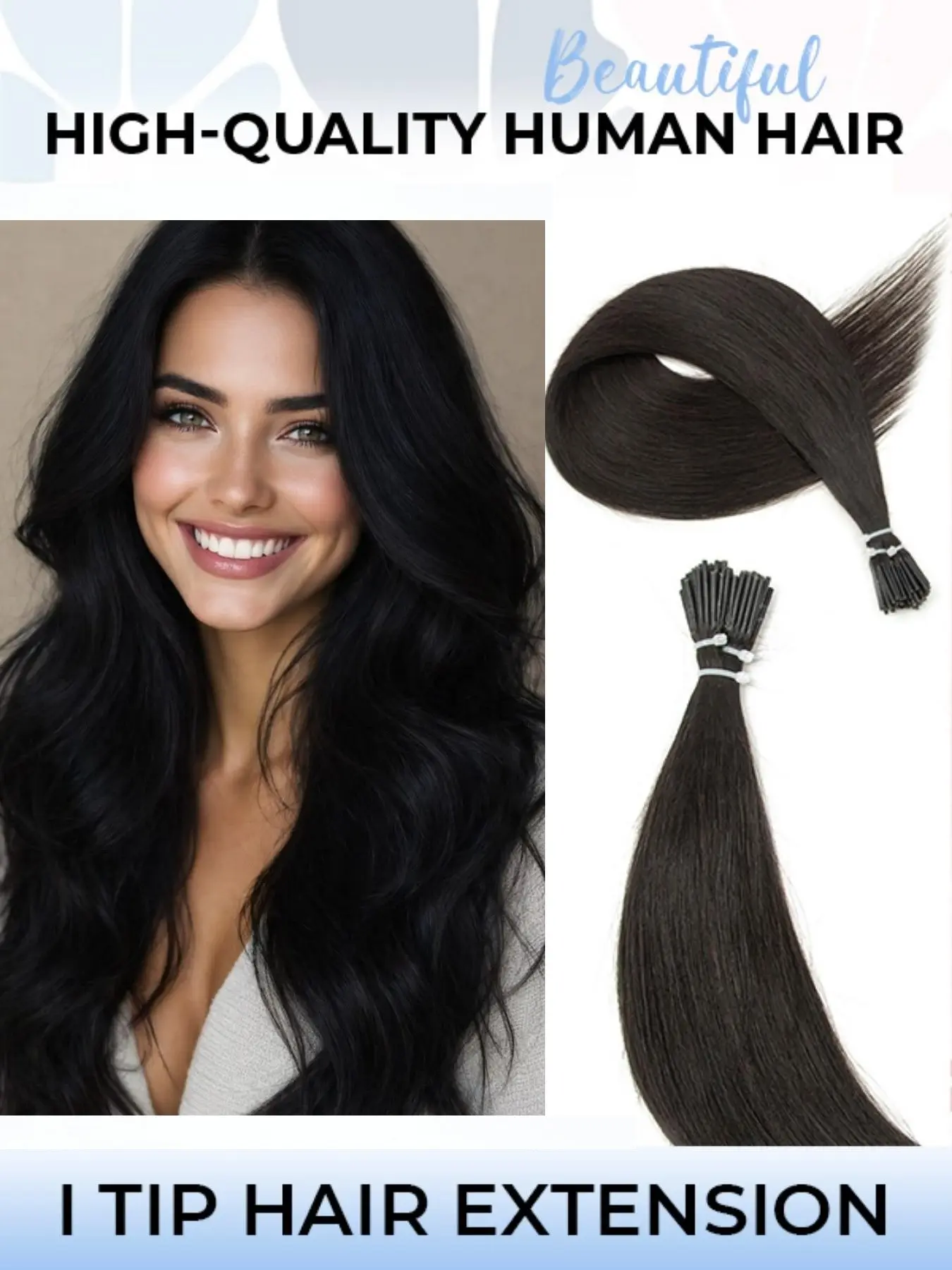 Premium Dark Brown I Tip Keratin Bond Remy Human Hair Extensions 12‑20 Inches 30g/Pack, Thick Soft Smooth Low Shedding Pre‑Bonded Stick Hair for Salon & Daily Women Hairstyle Makeover