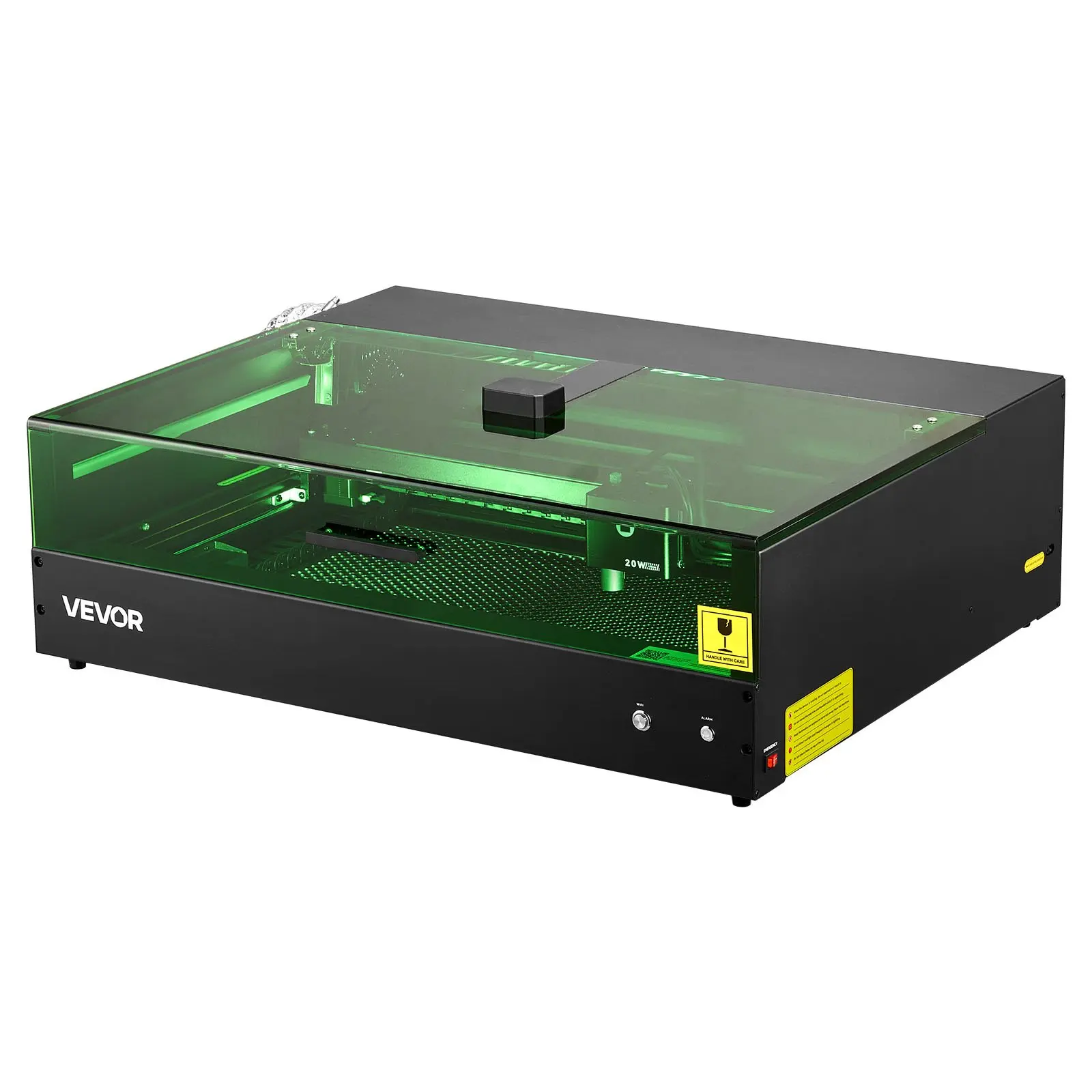 【DealsForYouDays】VEVOR Laser Engraver, 20W, Laser Engraving and Cutting Machine with Enclosure Camera, Laser Cutter, 36000 mm/min, 19.7 x 12.6 in Working Area, for Wood, Leather, Glass, Paper, Certain Metal, Class 1
