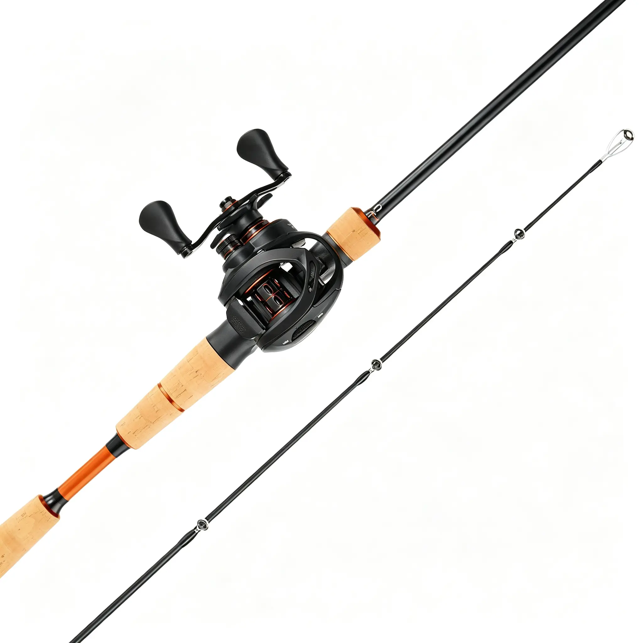 6.5ft IM7 Carbon Left-Hand Baitcasting Rod & Reel Combo, Medium Power, 1/8-3/4oz Lure Compatibility, 6-15LB Line Compatibility, 7.0:1 Gear Ratio, Magnetic Anti-Backlash, 2-Piece Freshwater Bass Fishing Kit, Natural Cork Handle, Smooth Line Retrieval day,