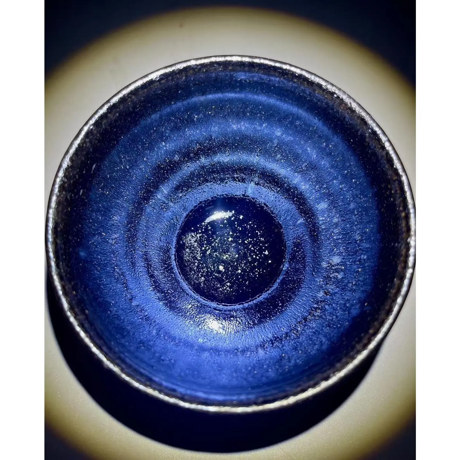 Dragon kiln wood burning kiln transformed into antique starry sky blue handmade cup