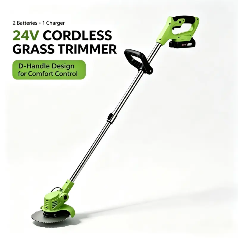 Portable lawn mower, equipped with multiple functional blades, suitable for trimming lawns, weeds, and shrubs, with an adjustable handle design, lightweight design suitable for home use, and an excellent birthday gift for father/husband.