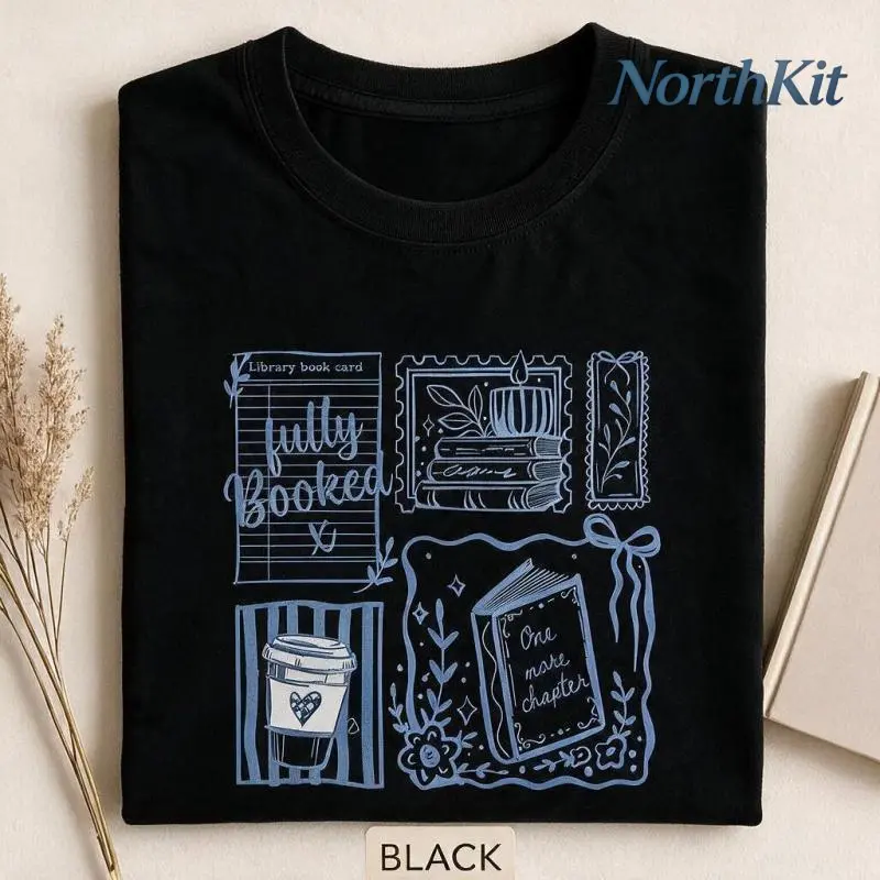 1 More Chapter Casual Streetwear Bookish Literary Enthusiast Cozy Reading Gift Shirt Breathable Fabric Round Neck Tshirt Shortsleeve All Seasons Book Themed Art Classic Relaxed Fit Literary Motifs