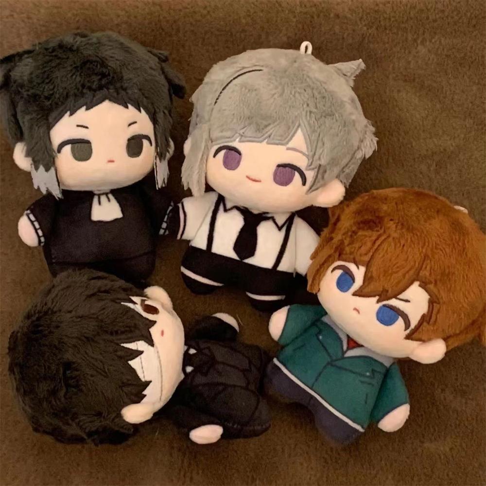 12cm BSD Dazai Osamu Plush Nakahara Chuuya Nakajima Atsushi Edogawa Rampo Doll Mini Pendant Keychain Super Cute Anime Toy Gift