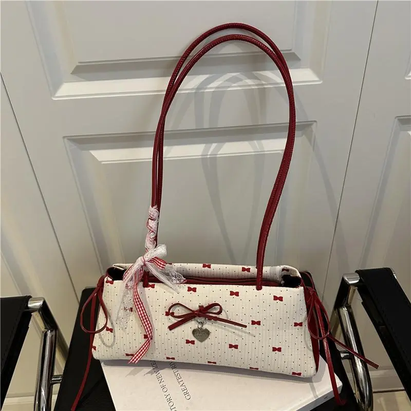 Women's Bow Shoulder Bag - Trendy Underarm Mini Purse, Cute Y2K Handbags for Women, Lightweight Crossbody Alternative for Work & Shopping, Purses