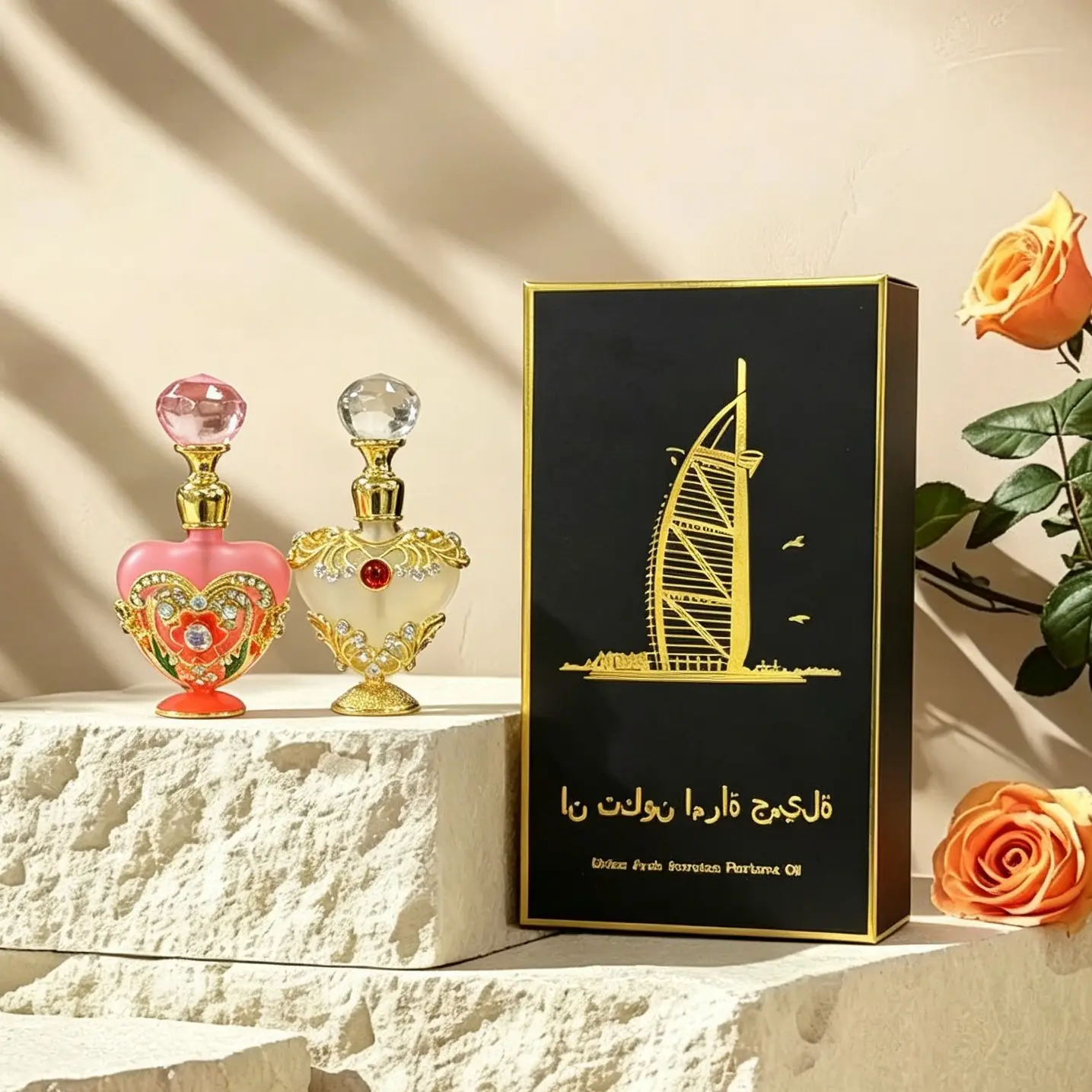 [2-Pack] 5ML Heart-Shaped Dispenser Bottles, Elegant Retro Rhinestone/floral Enamel Design, Portable Liquid Bottle, Travel Bottles Set