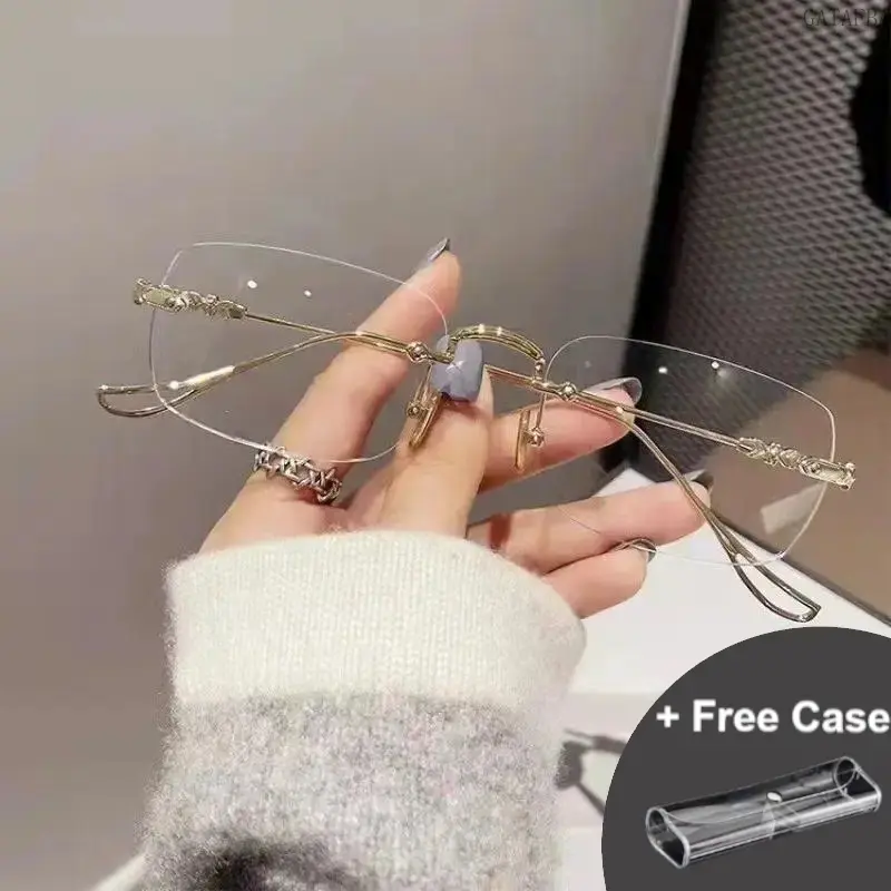 Anti Blue Light Clear Lens Glasses Eye Strain Relief Eyewear for Computer Phone Use, Unisex Daily Glasses with Free Case