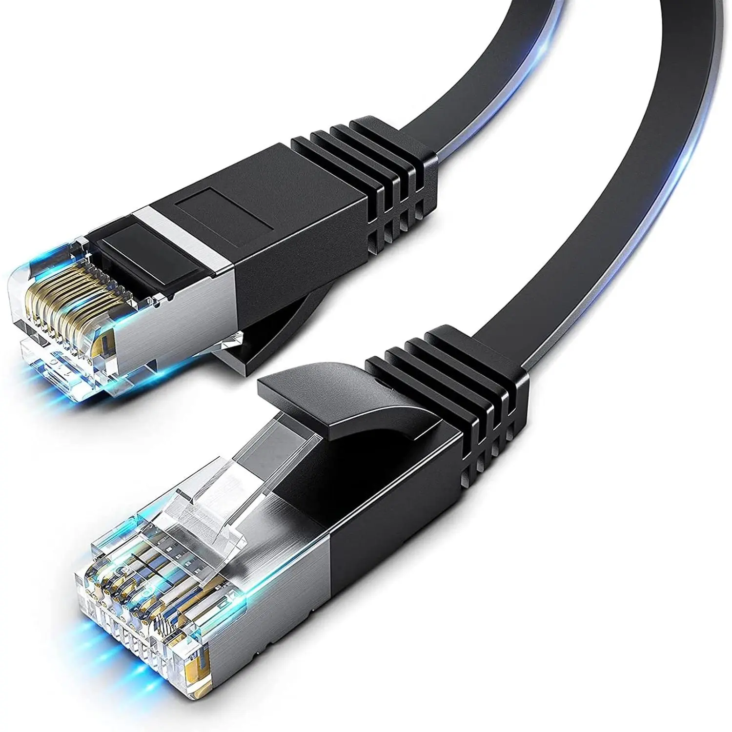 ®  6 Ethernet , 2 Pack 6FT Flat High Speed Internet & Network , RJ45 Connectors,Professional LAN ,Shielded for Indoor & Outdoor Use