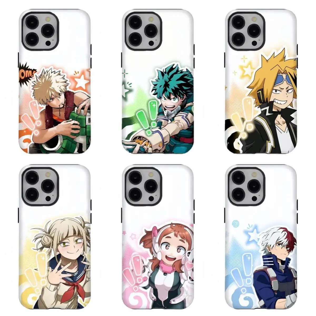 MHA Character Collection Phone Case - UV Protection TPU & Polycarbonate Shockproof Cover with High-Definition Printing for Anime Fans, Compatible with iPhone 11-17 Pro Max/Plus, Samsung Galaxy S23-25, Iphone 17