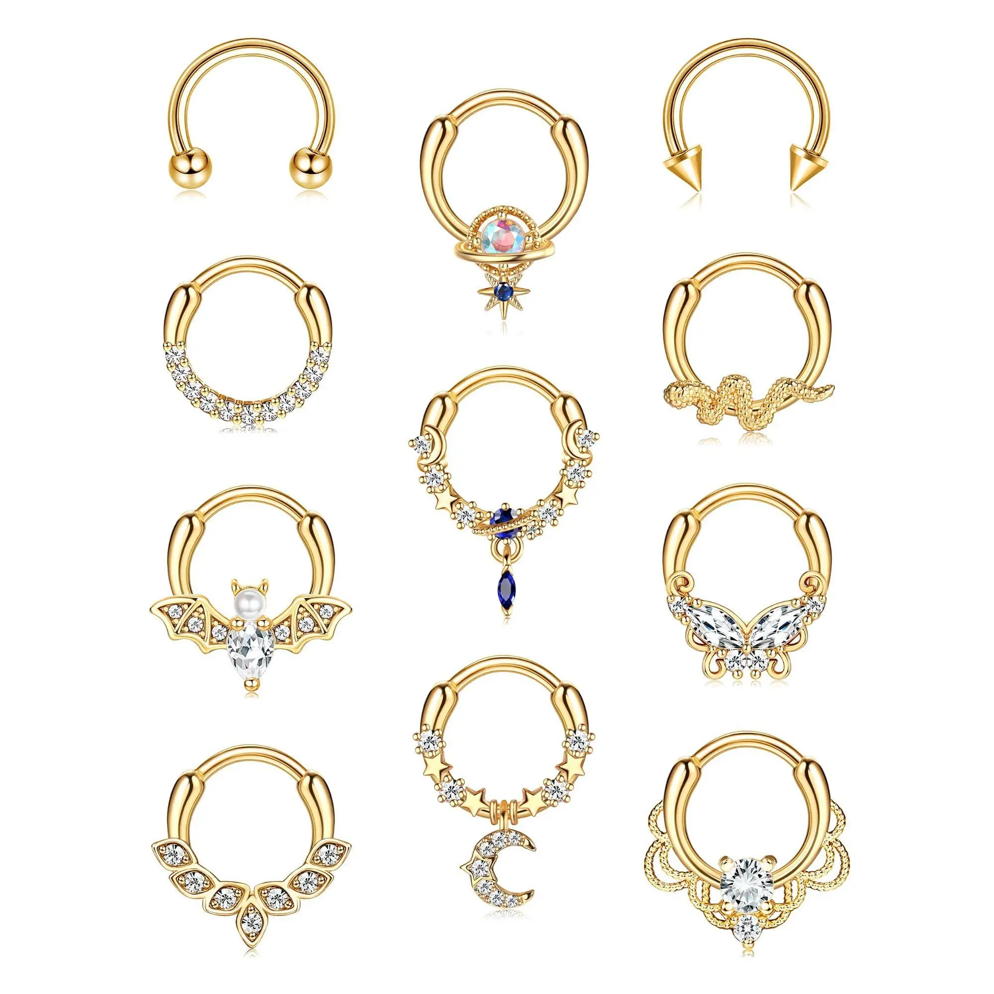 CASSIECA 16G Septum Rings Septum Jewelry Septum Piercing Jewelry Cute Snake Butterfly Septum Ring Daith Earrings  DealsForYouDays