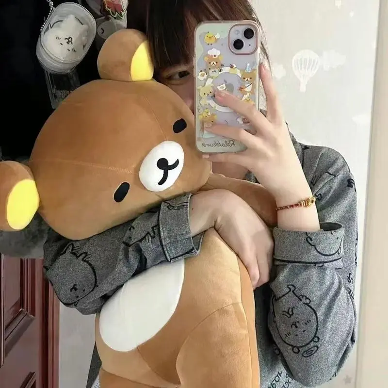 Rilakkuma Unisex Extra-Soft Oversized Fabric Plush Toy - Cute Stuffed Doll Gift, Long Body Pillow, Sofa Cushion for Lazy Leisure