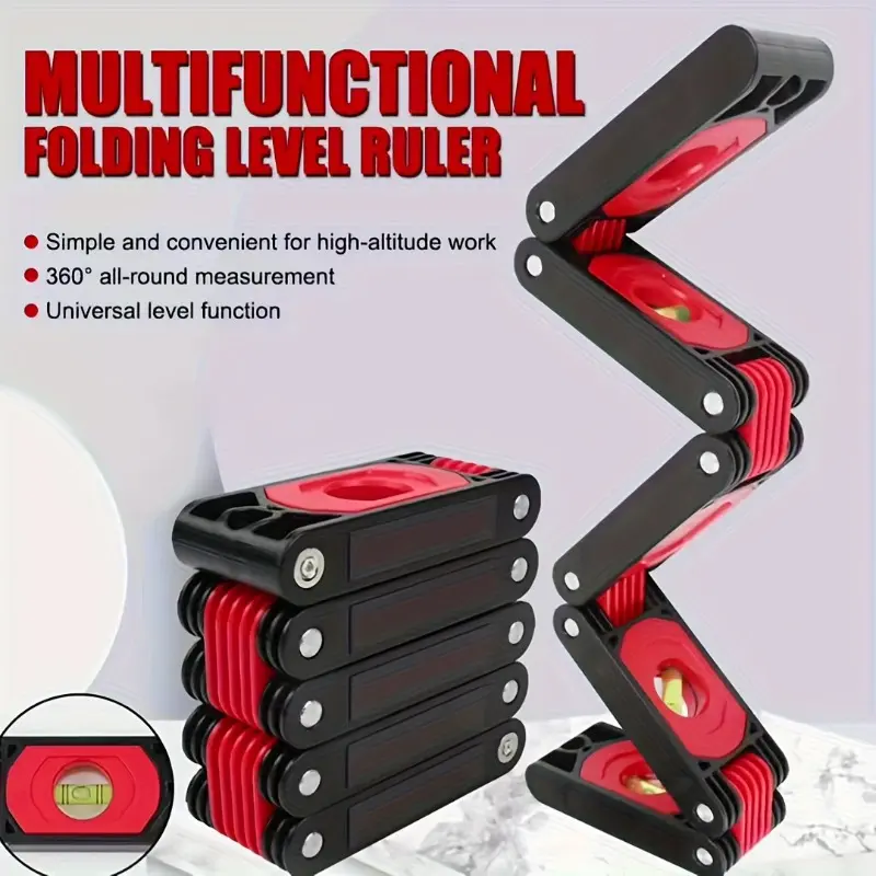 Portable multi-function folding level ruler, Level tool, multi-angle building decoration air conditioner accurate measurement woodworking level - high-precision magnetic, horizontal measurement, line drawing angle folding