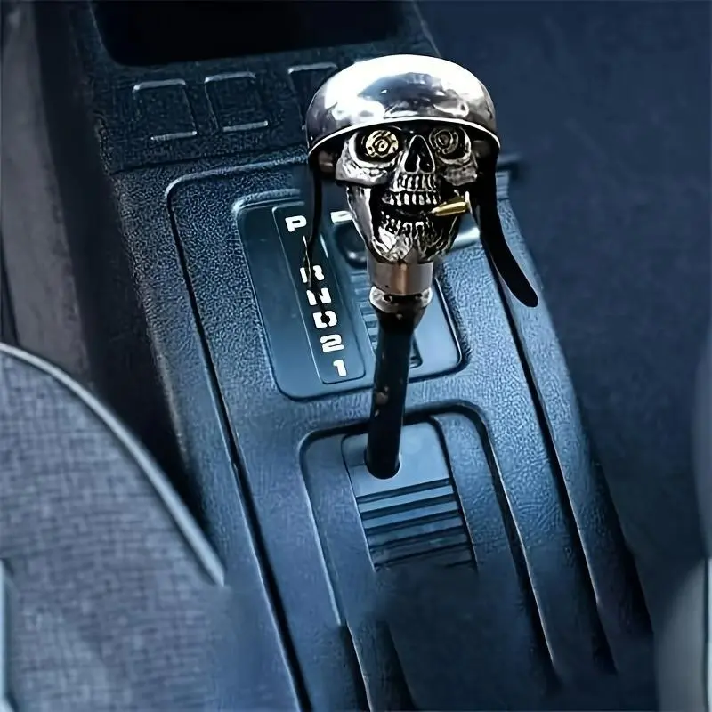 Skull Soldier Handle, Resin Art Handmade Car Gear Shift Knob, Unique Skull Head Design, Perfect for Interior Room Decoration