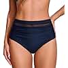 Women's Low Rise Bikini Bottoms High Cut Basic Swim Brief Swimwear