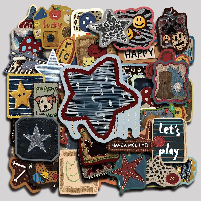 50PCS American Graffiti Aesthetic Vinyl Stickers Pack for Laptop Water Bottle Phone Case Skateboard Journal Scrapbook DIY Decoration