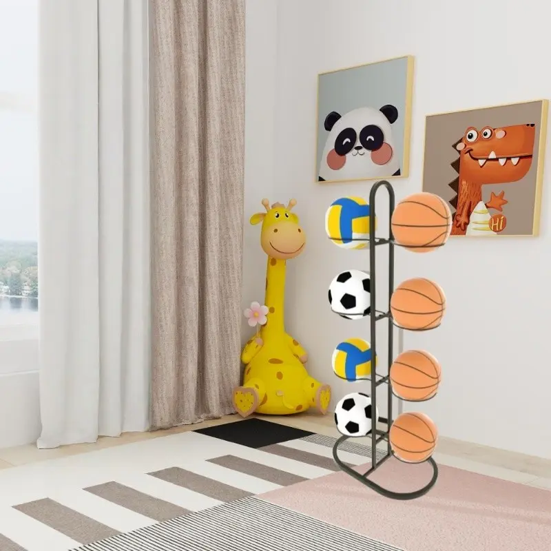 Basketball Storage Rack, Detachable Cube Soccer Rack, Carbon Steel Basketball Stand, Vertical Ball Display Shelf for Basketball, Soccer, Volleyball