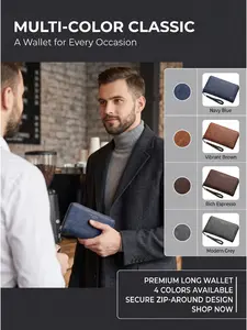 2026 New Men's Wallet Cross-Border Multi-Card Slot Long Wallet Coin Purse Large Capacity Clutch Bag