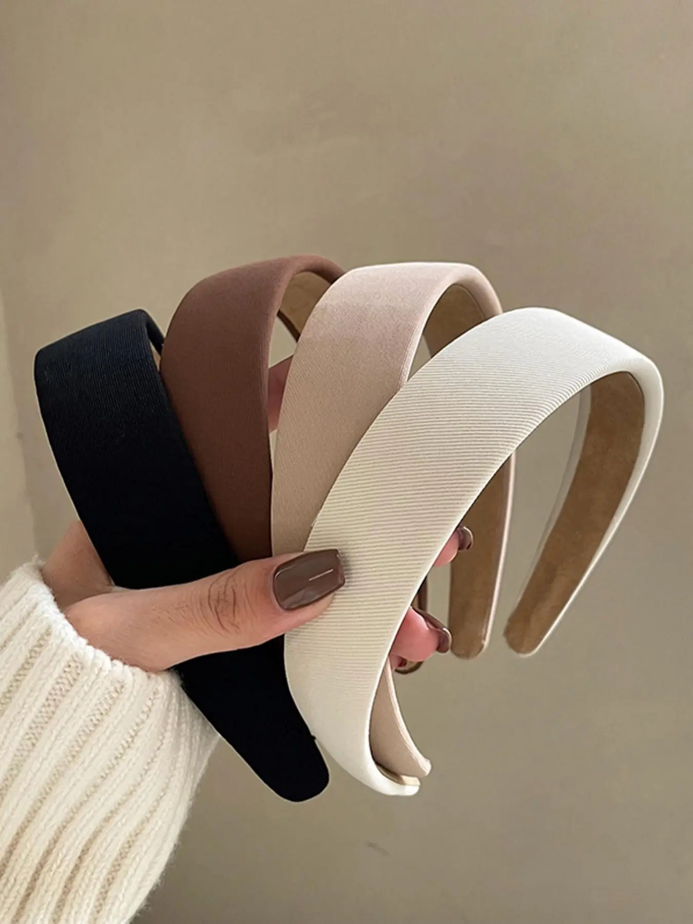 4pcs 38cm/14.96in Circumference Women's Vintage Elegant Solid Color Elastic Headbands, Fashion Versatile Hair Accessories Suitable For Daily Wear, Washing Face, Makeup, Outfit Matching ,Head Piece