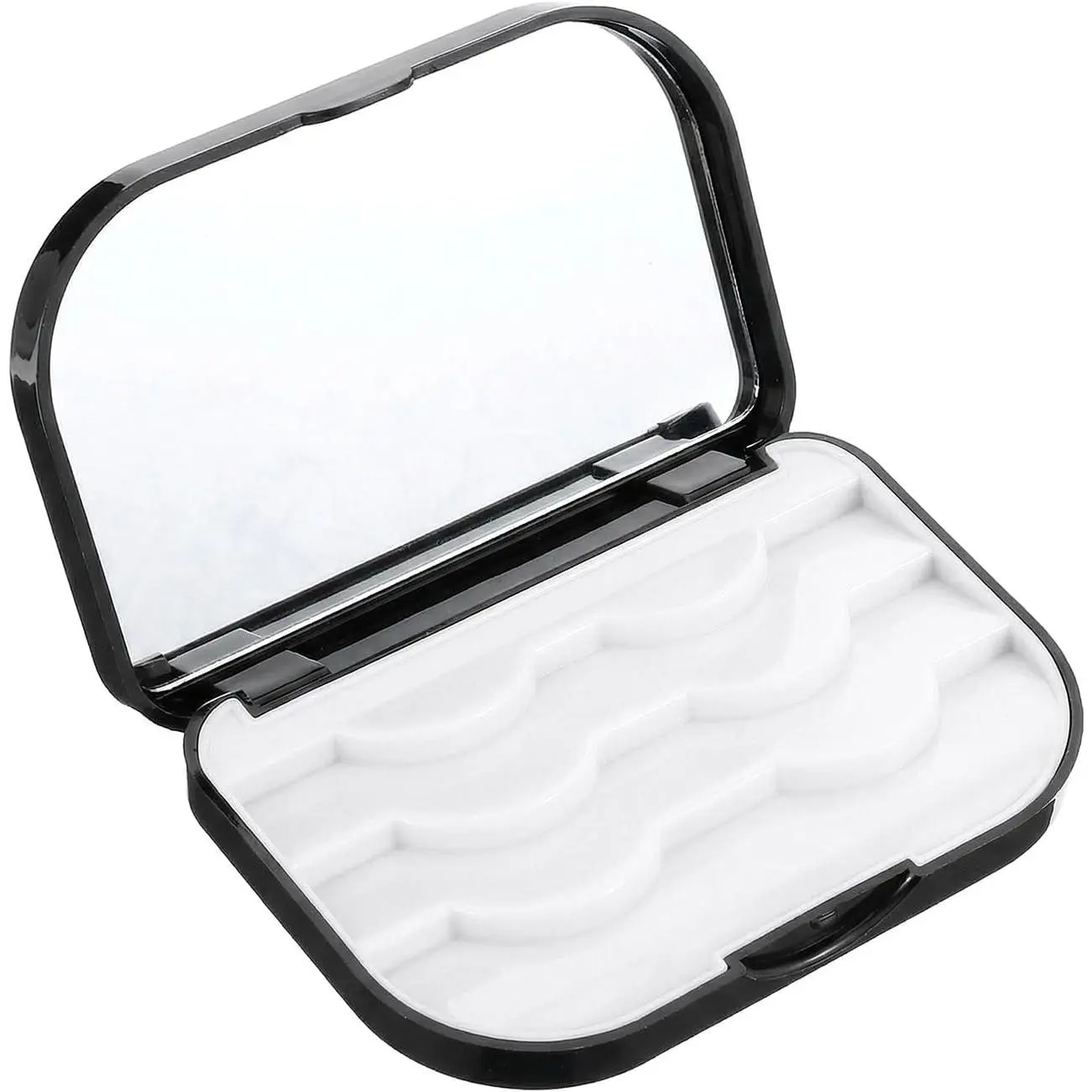 Eyelash Storage Case, 3 Layer False Eyelash Travel Case  Eye Lash Cases with Mirror Makeup Storage Box Empty  Organizer Box Lash Packaging Can Store 3 Pairs (Black)