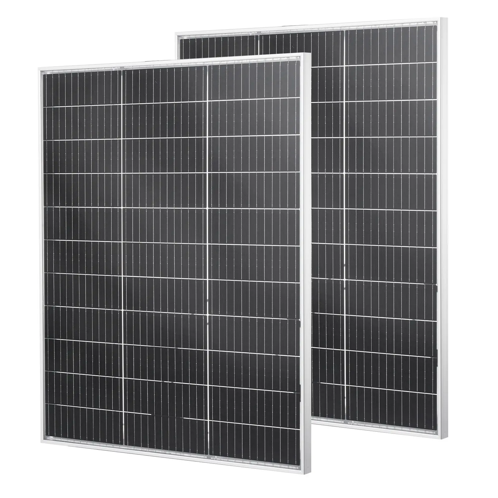VEVOR 2x100W Bifacial Solar Panels, 23% High-Efficiency N-Type Monocrystalline PV Modules with MC4 Output, Aluminum Frame, IP67 Waterproof, Easy Wiring, 32.1x26x1.2 Inch Built-to-Last Panels for Boat, Flat Rooftop Off-Grid Use