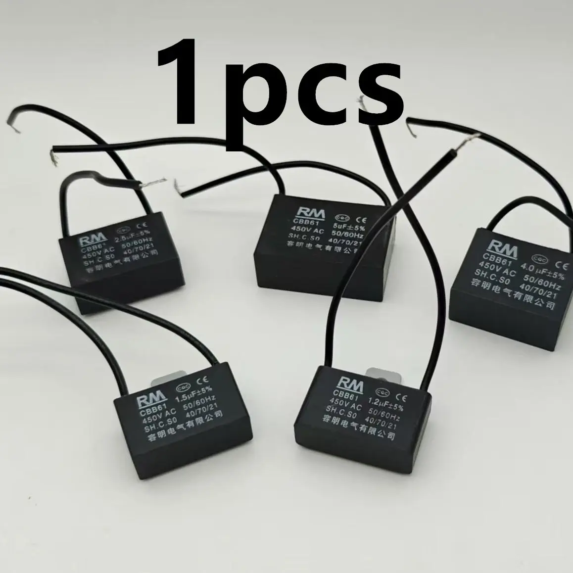 Cbb61 450v Start Capacitor, 0.8-5uf Microfarad, Fan Ceiling Exhaust Motor Run Capacitor, Ideal for Kitchen Hood Motors