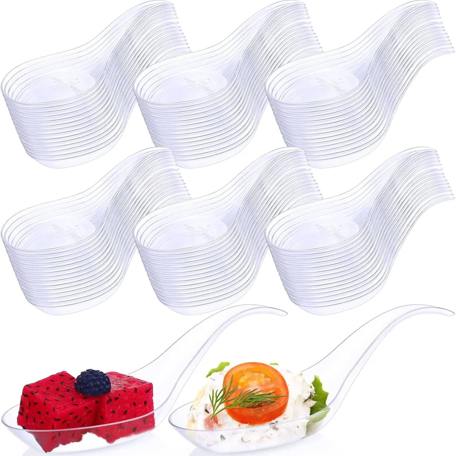 400 Pcs 4.7 x 1.2 Inch Clear Disposable Mini Tasting Appetizer Spoons Bulk for Desserts Soup Sushi Ice Cream Ideal for Wedding Bridal Shower Parties