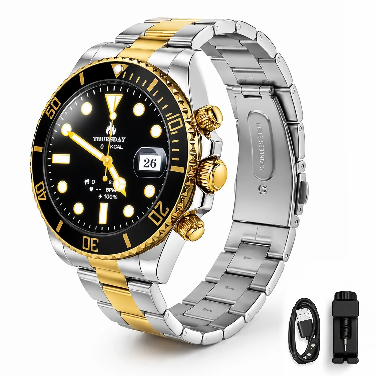 Smart Watch Wearable with Wireless Calling, Multiple Sports Modes, Call Sms Alerts, HD Screen, USB Charging, Various Colors, Gift Idea