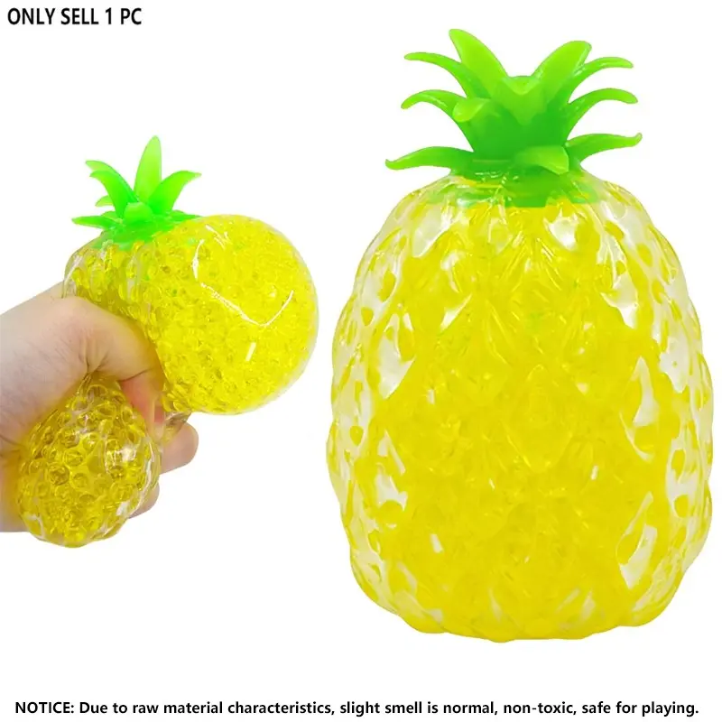 Pineapple Squishy Stress Balls, Stretchable Stress Ball, Stretchy Fruit Stress Squeeze Toys for Kids and Adults, Stress Relief Squishy, Sensory Sugar Squishy, Squishy Sensory Play, Ideal for Relax, Focus, Christmas Decoration, Easter Basket Stuffers