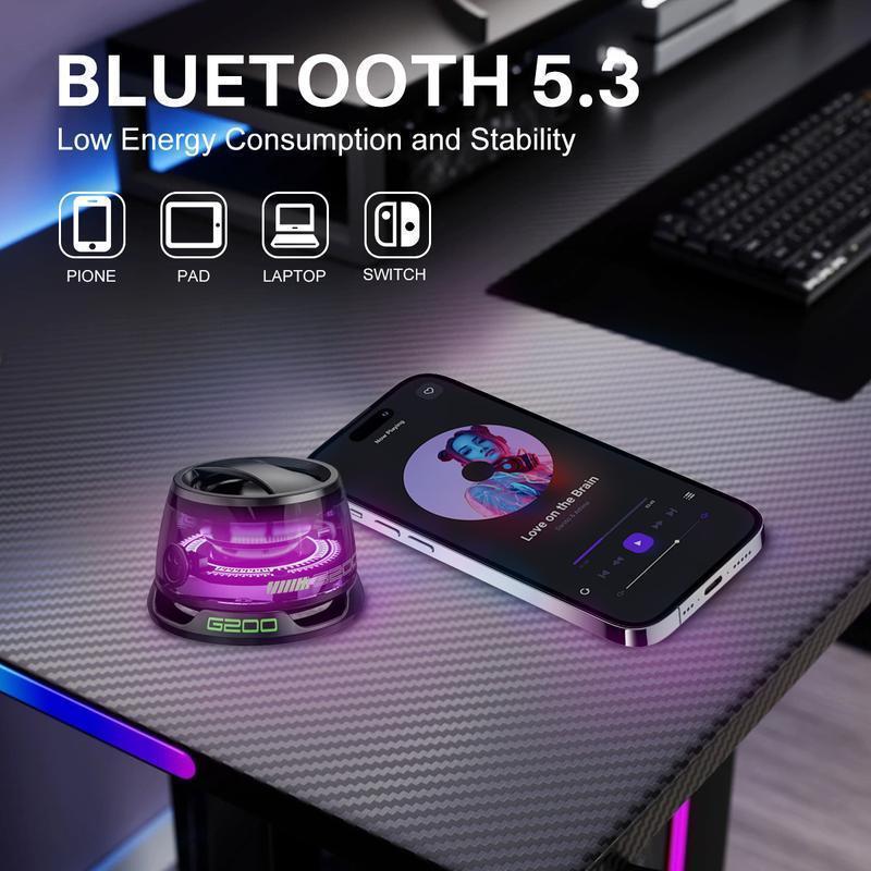 G200 Mini Tool Box Style Bluetooth Speaker, BT 5.3, Magnetic Mount & Dynamic RGB Lights, Lanyard Included, AUX Input & Clear Audio, Perfect for TikTok Live & On-the-Go Music