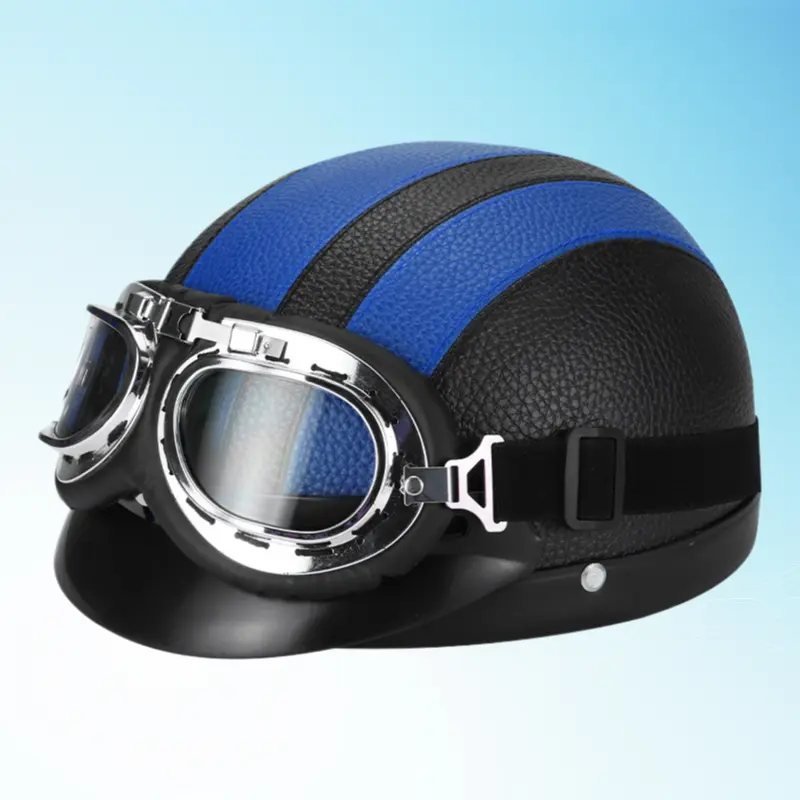 Retro Half-Shell Open-Face Beanie Helmet, Breathable 20*30cm All Season Riding Helmet for Men, Suitable for Scooters, Cruisers, Pedal Bikes